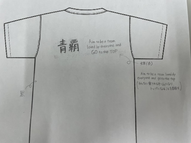 鹿児島城西高校　サッカー応援 Tシャツ Lサイズ 青 青覇Tシャツ完成！】 ⁡ 毎年制作しているスローガンTシャツです
